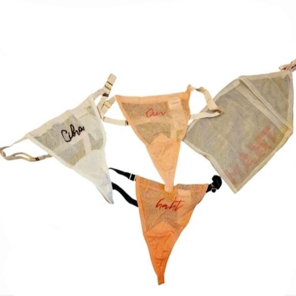 Free People We Are HAH Aquarius Zodiac Thong Panty 3-Pack (OS) Libra #64947ZPK - Picture 1 of 3